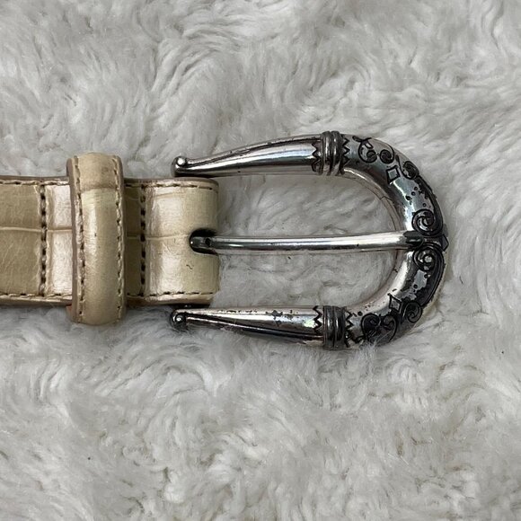 Brighton Women\'s Cream Crocodile Leather Belt Size Medium main image 4